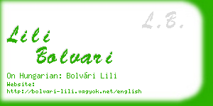 lili bolvari business card
